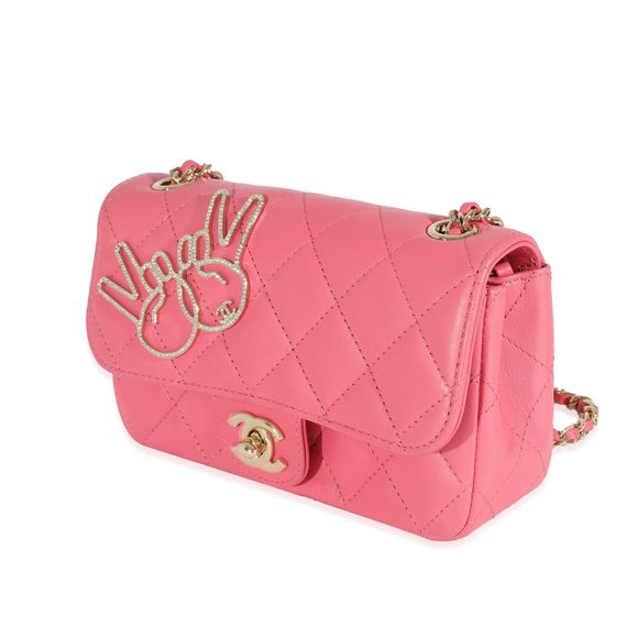 Chanel Pink Lambskin Emoticon Extra Mini Flap - Picture 2 of 9